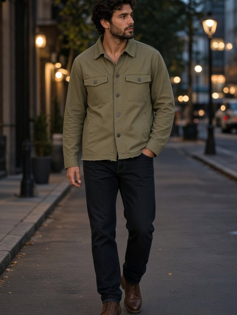 Sanctuary Los Angeles Men Military Green Olive Cotton Utility Shirt Jacket US XL